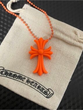 Chrome Hearts Orange Cross Pendant Necklace